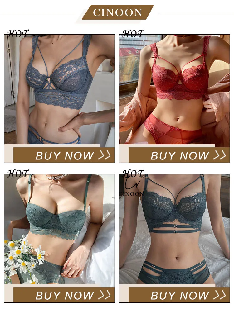 CINOON Women Seamless Bra Set Sexy Thong Low Waist Panties Wire Free Bra Bralette Lingerie Brassiere Cotton Female Underwear Set