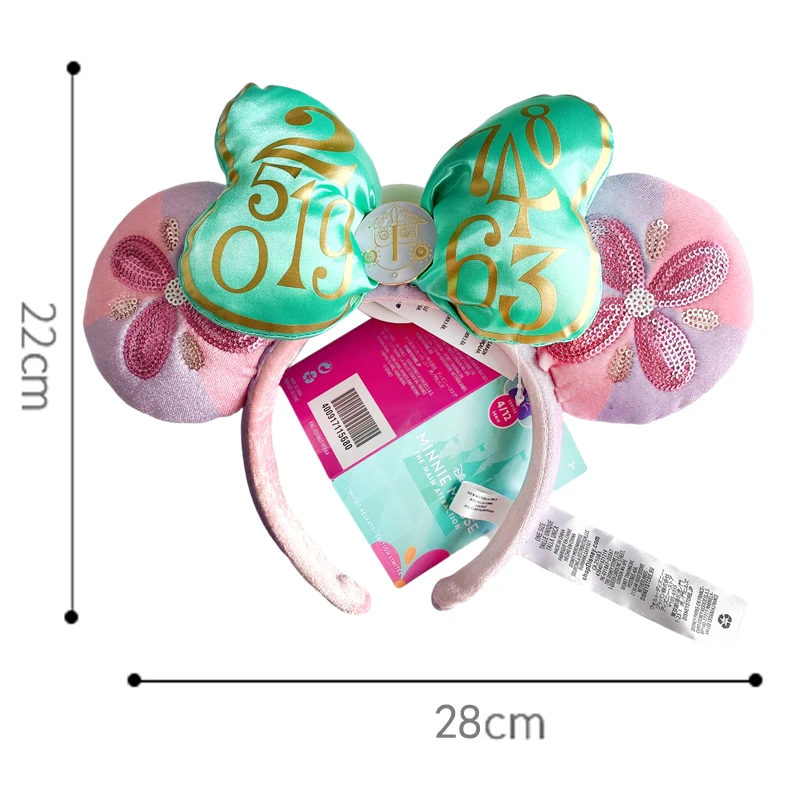 Disney Minnie Mickey Ears Headband Holiday Party Sequins Headdress Bows EARS COSTUME Headband Cosplay Plush Adult/Kids Gift