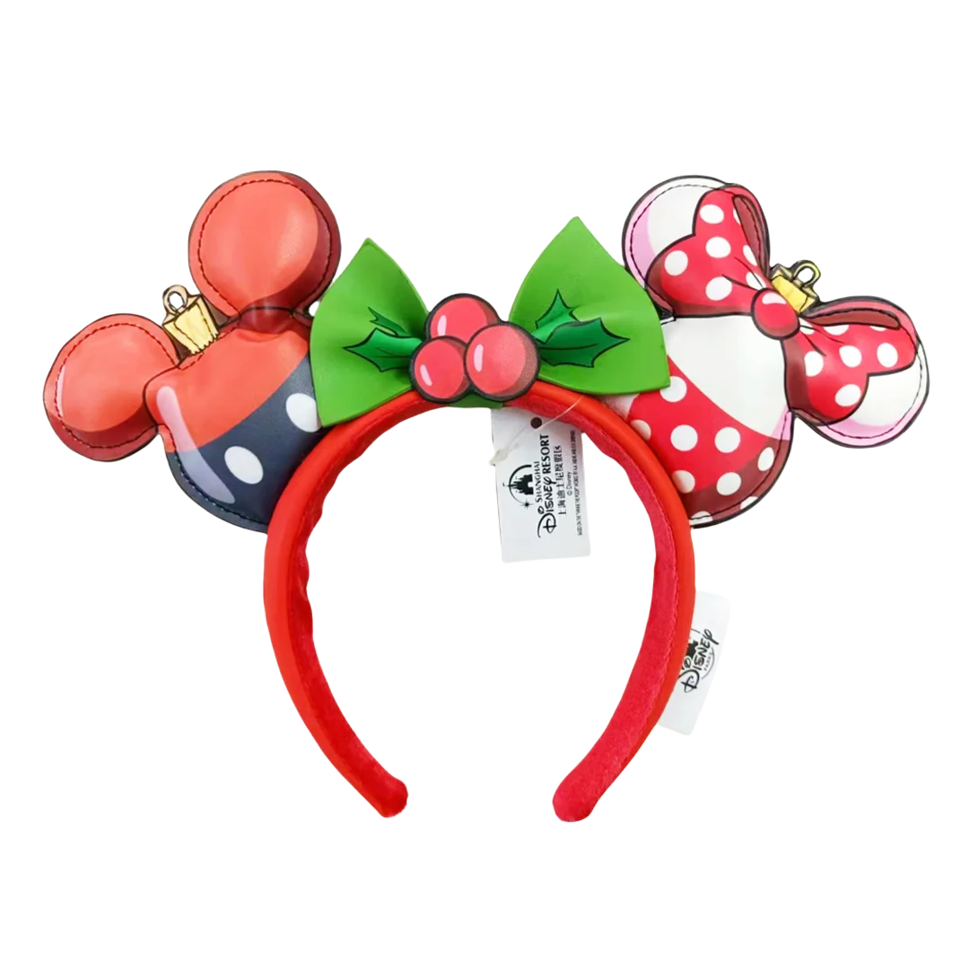 Disney Minnie Mickey Ears Headband Holiday Party Sequins Headdress Bows EARS COSTUME Headband Cosplay Plush Adult/Kids Gift