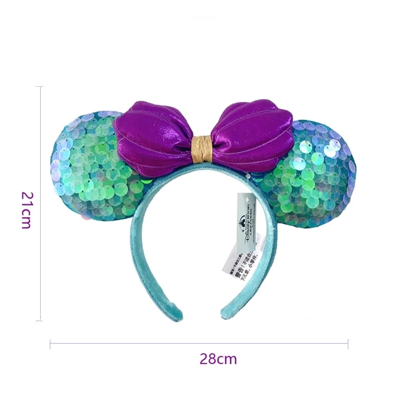 Disney Minnie Mickey Ears Headband Holiday Party Sequins Headdress Bows EARS COSTUME Headband Cosplay Plush Adult/Kids Gift