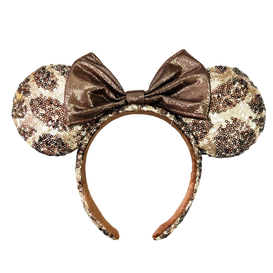 Disney Minnie Mickey Ears Headband Holiday Party Sequins Headdress Bows EARS COSTUME Headband Cosplay Plush Adult/Kids Gift