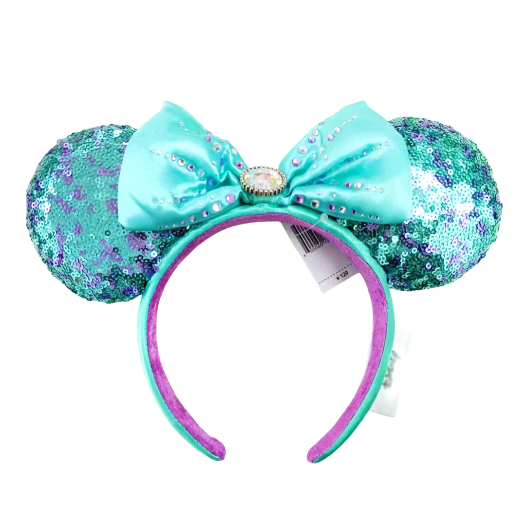 Disney Minnie Mickey Ears Headband Holiday Party Sequins Headdress Bows EARS COSTUME Headband Cosplay Plush Adult/Kids Gift