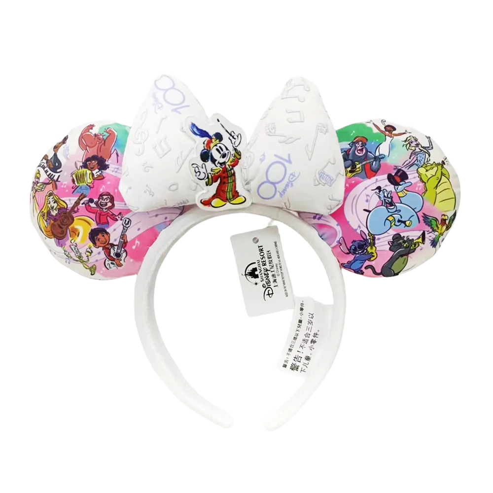 Disney Minnie Mickey Ears Headband Holiday Party Sequins Headdress Bows EARS COSTUME Headband Cosplay Plush Adult/Kids Gift