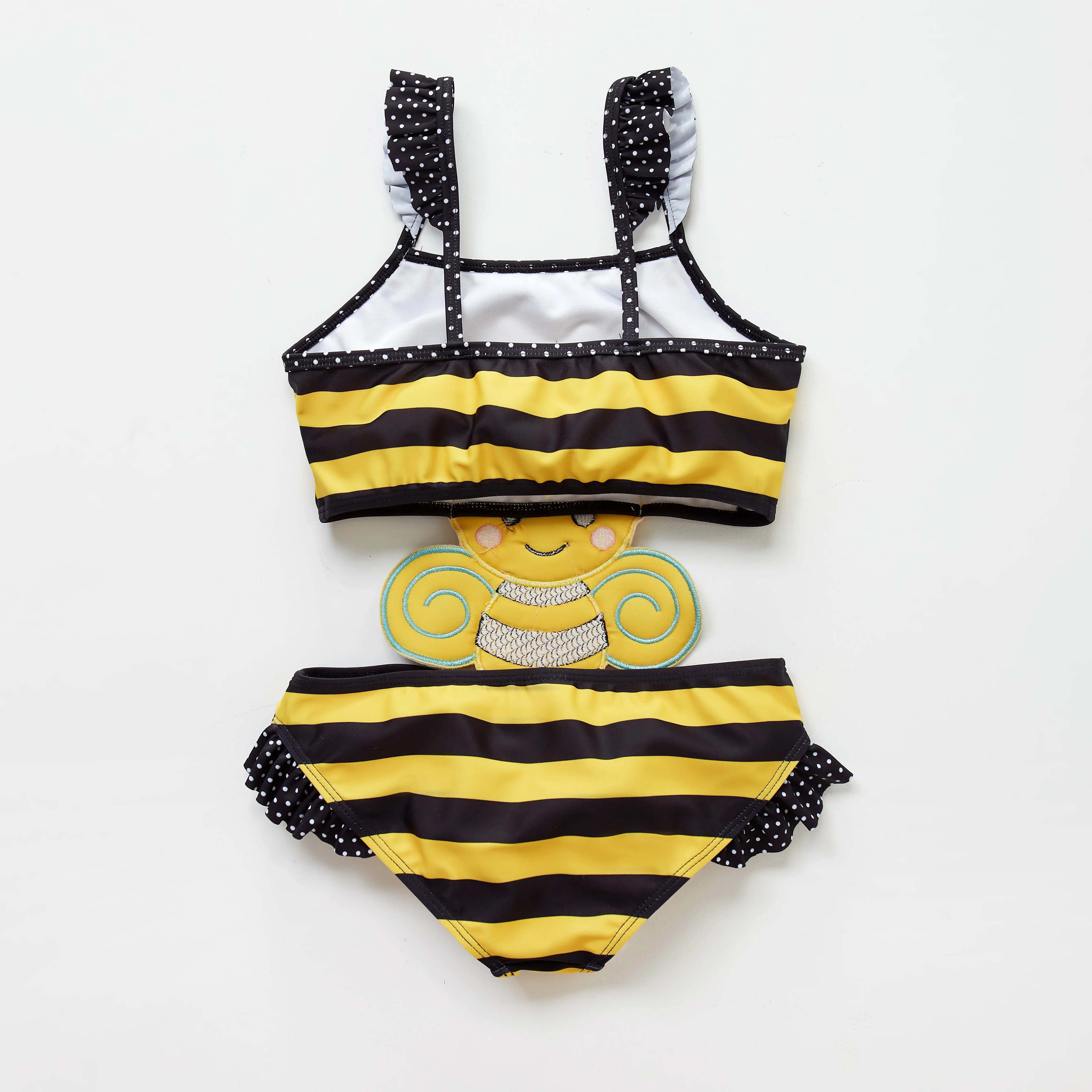 Honeyzone Child Swimsuit Pyjama Bimba Cute Bee Bikini Baby Girls Swimwear Summer Fashion Beach Suit 1-8T Swimwear Kids Naissance