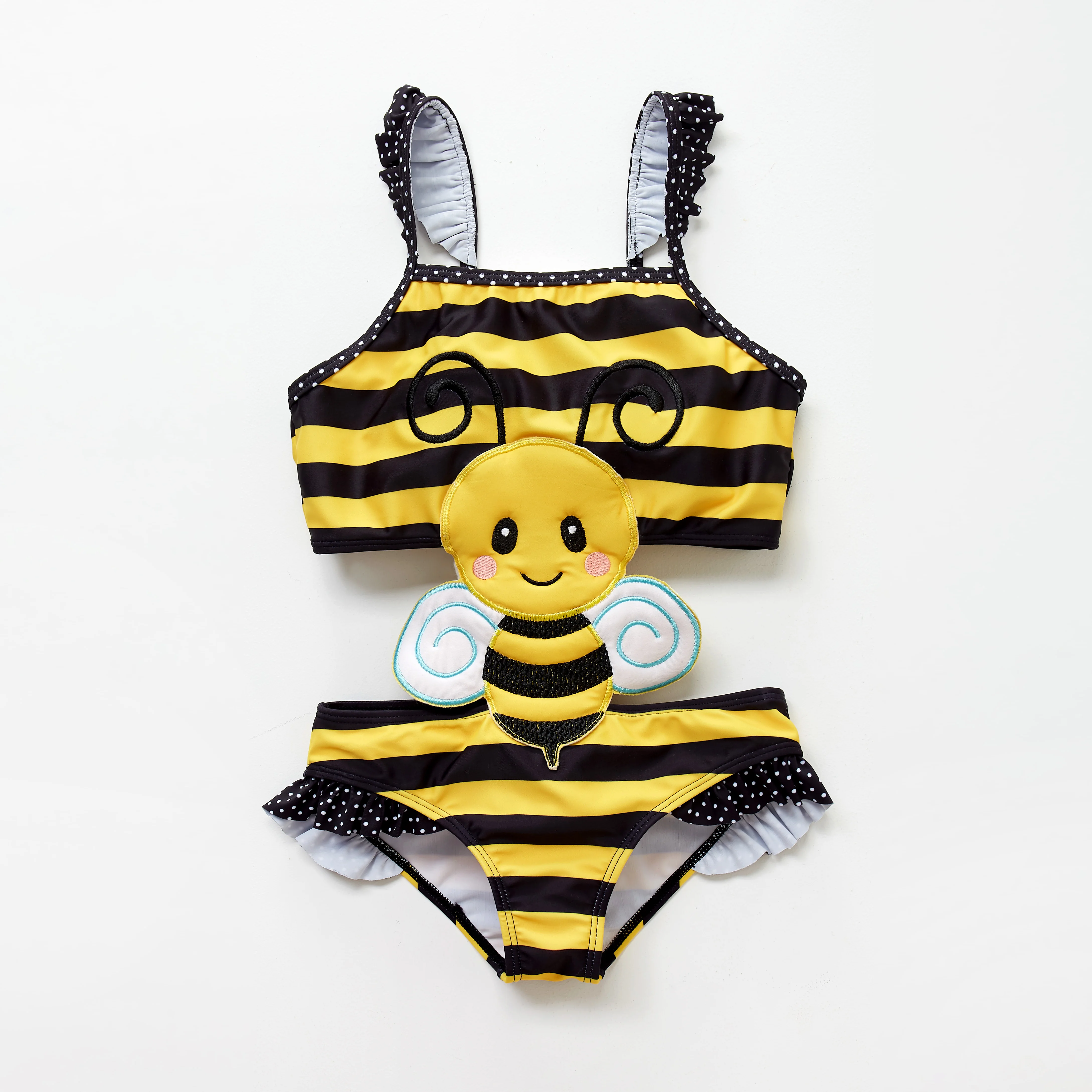 Honeyzone Child Swimsuit Pyjama Bimba Cute Bee Bikini Baby Girls Swimwear Summer Fashion Beach Suit 1-8T Swimwear Kids Naissance
