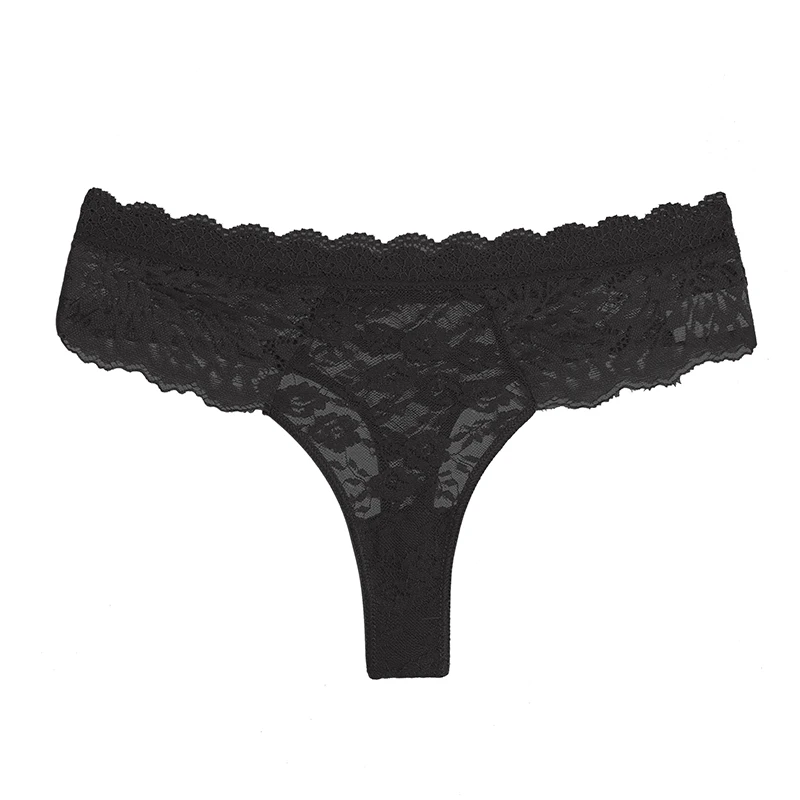 Perspective Lace Panties Women Hollow Out Low-waist Underwear Thongs Female Underpants Breathable Lingerie Embroidery Intimates