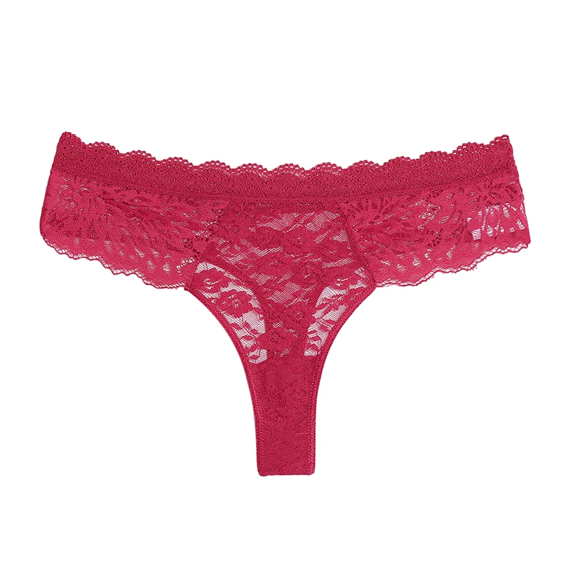 Perspective Lace Panties Women Hollow Out Low-waist Underwear Thongs Female Underpants Breathable Lingerie Embroidery Intimates