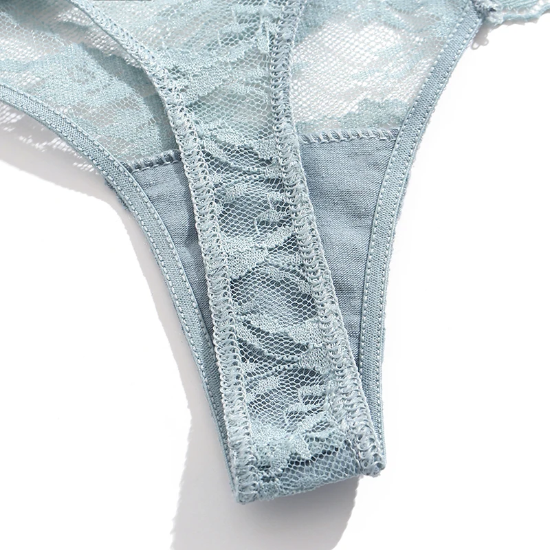 Perspective Lace Panties Women Hollow Out Low-waist Underwear Thongs Female Underpants Breathable Lingerie Embroidery Intimates