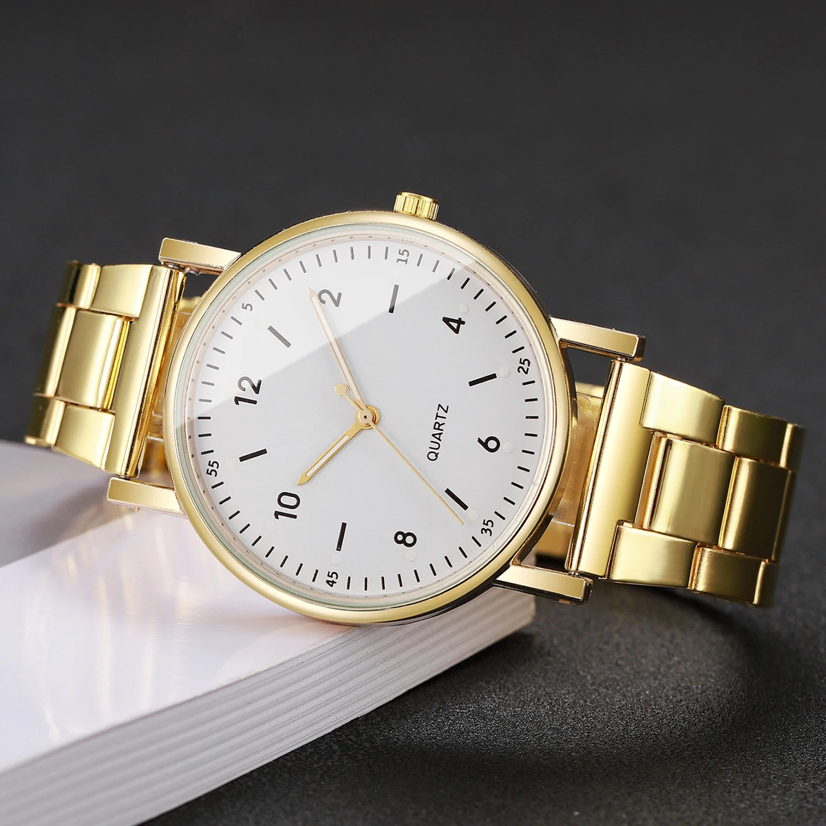 2/4PCS Fashion Arabic Dial Women Watches Simple Quaretz Wristwatch with Bracelets Set Reloj Mujer(Without Box)