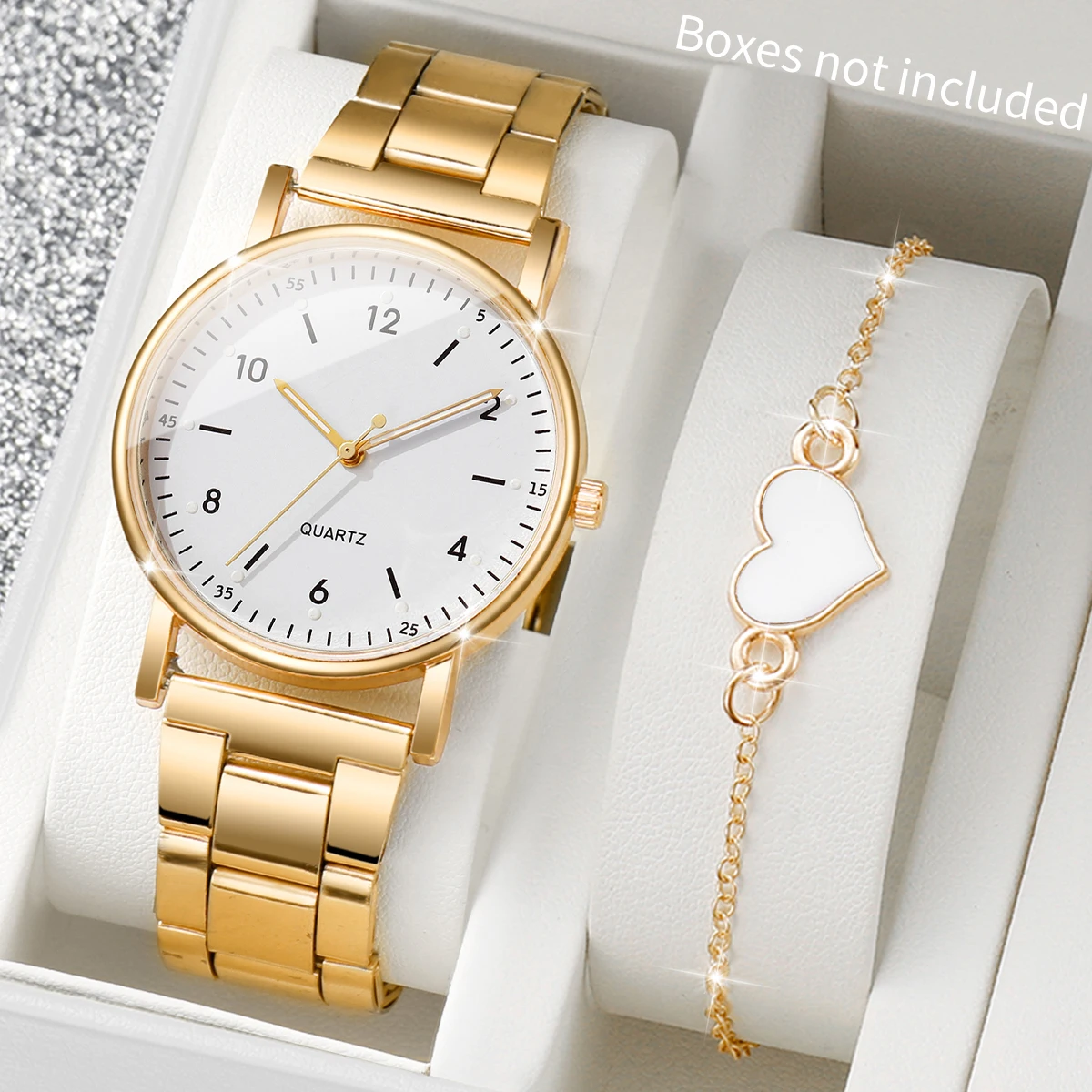 2/4PCS Fashion Arabic Dial Women Watches Simple Quaretz Wristwatch with Bracelets Set Reloj Mujer(Without Box)