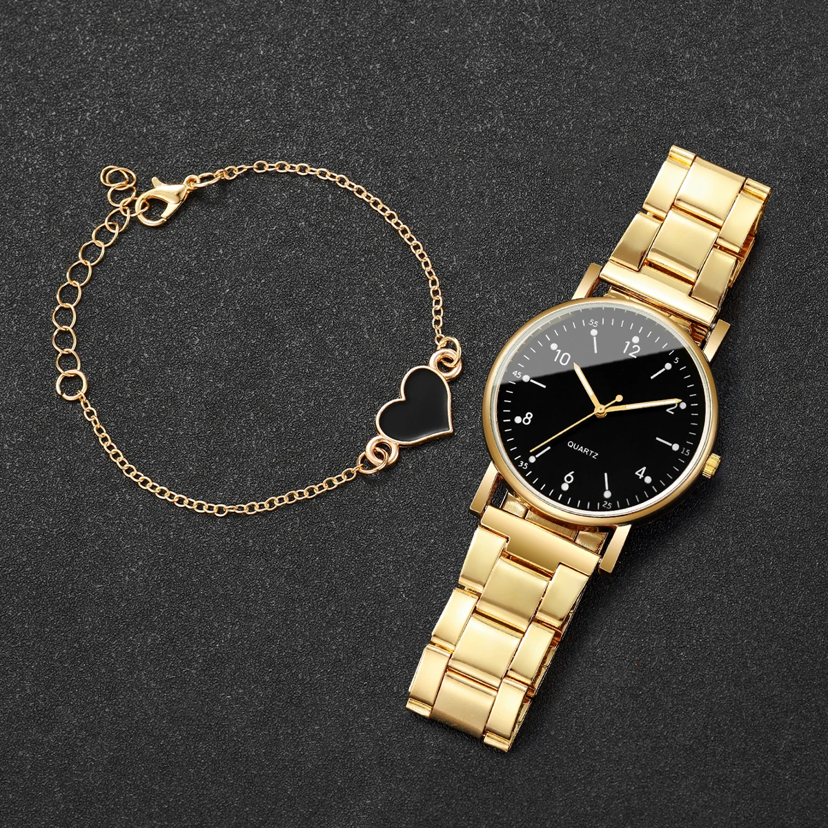 2/4PCS Fashion Arabic Dial Women Watches Simple Quaretz Wristwatch with Bracelets Set Reloj Mujer(Without Box)