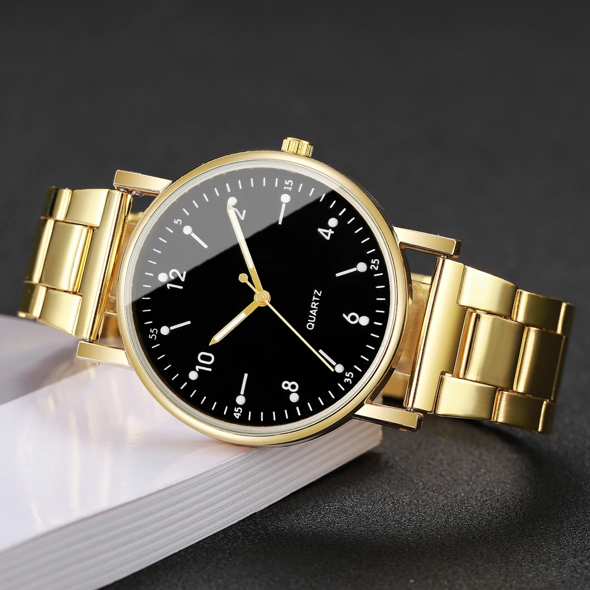 2/4PCS Fashion Arabic Dial Women Watches Simple Quaretz Wristwatch with Bracelets Set Reloj Mujer(Without Box)
