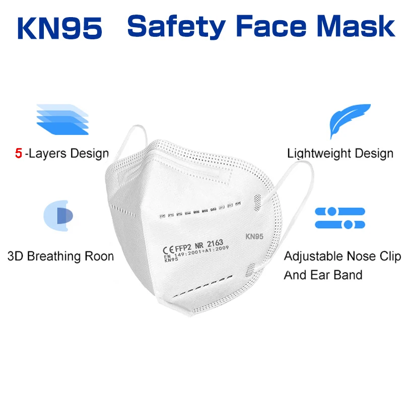 10-200Pcs FFP2 Masks KN95 Mascarillas KN95 Face Mask Filter 5Layers Mascarillas Quirurgicas Homologadas Reusable Black FFP2 Mask