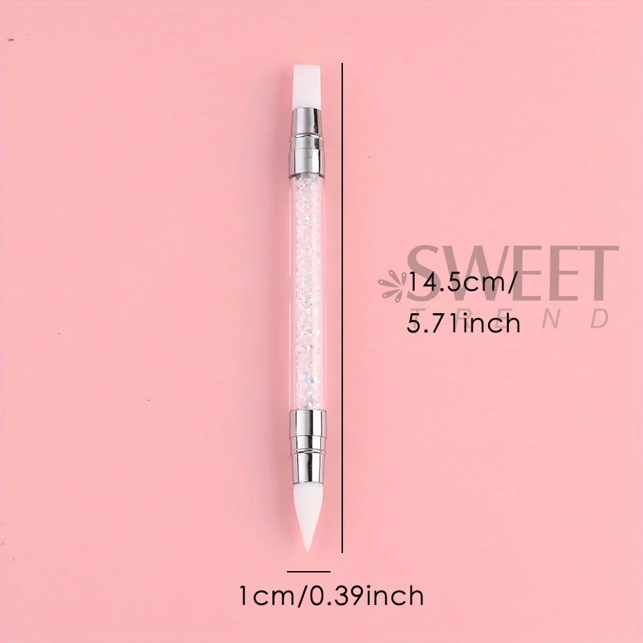 Double Head Silicone Nail Art Pen Carving Flower Sculpting Pen Adjustable Glue Stick Embossing Brush Professional Manicure Tools