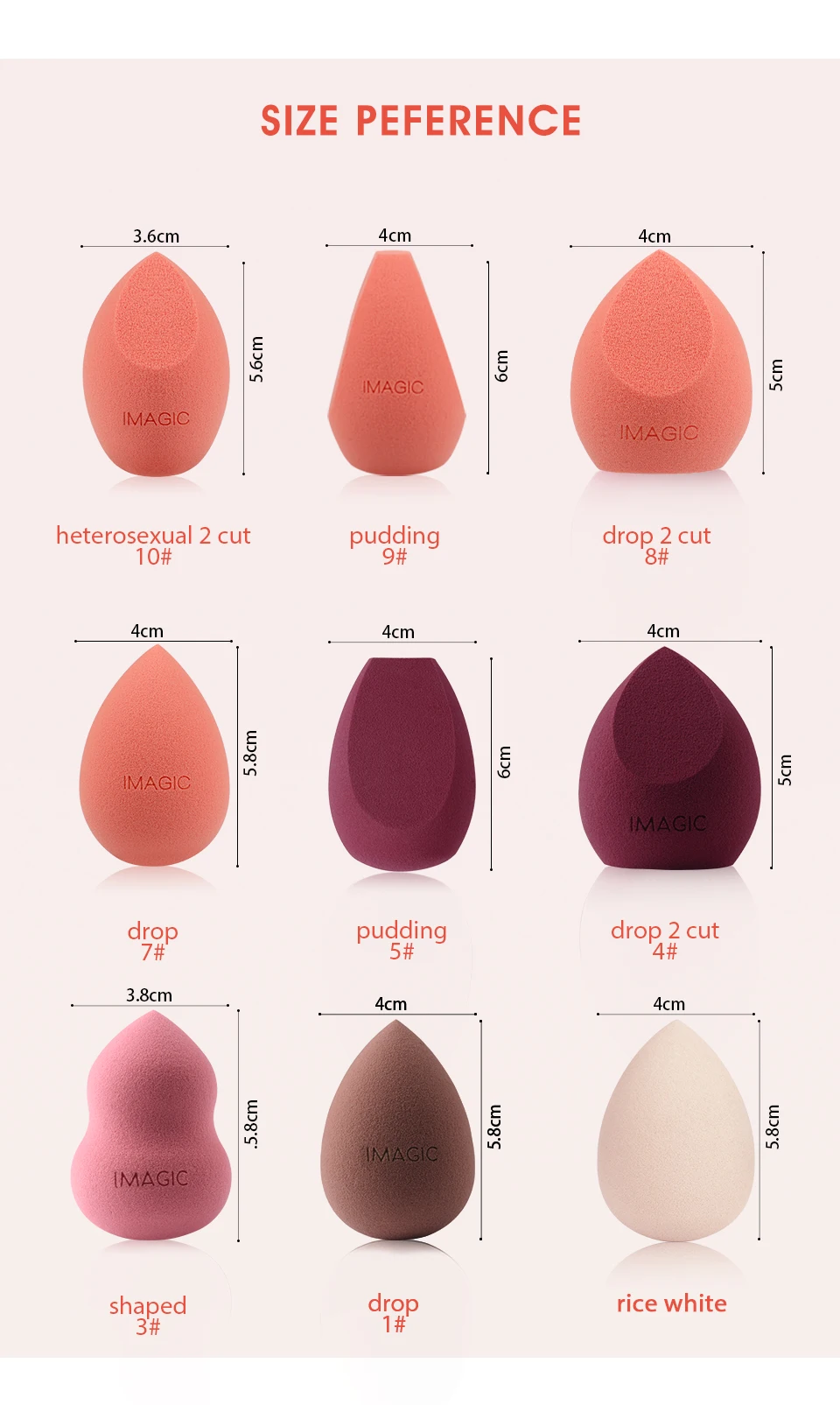 IMAGIC Beauty Sponge Face Wash Puff Gourd Water Drop Wet And Dry Makeup Tool