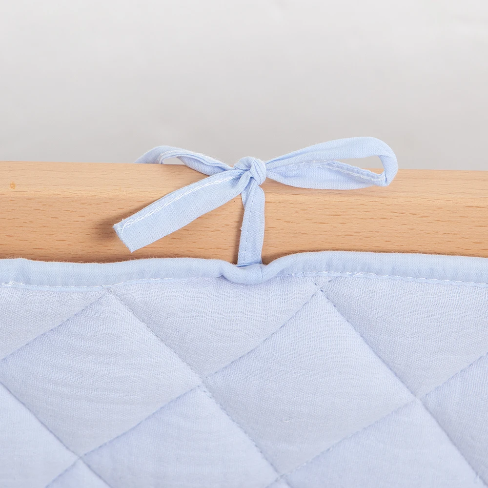 Bumpers In The Crib Crepe Plaid One-Piece Cradle Cushion Baby Bed Bar Protection Beige Cotton Soft Sleeping Baby Bed Bumper