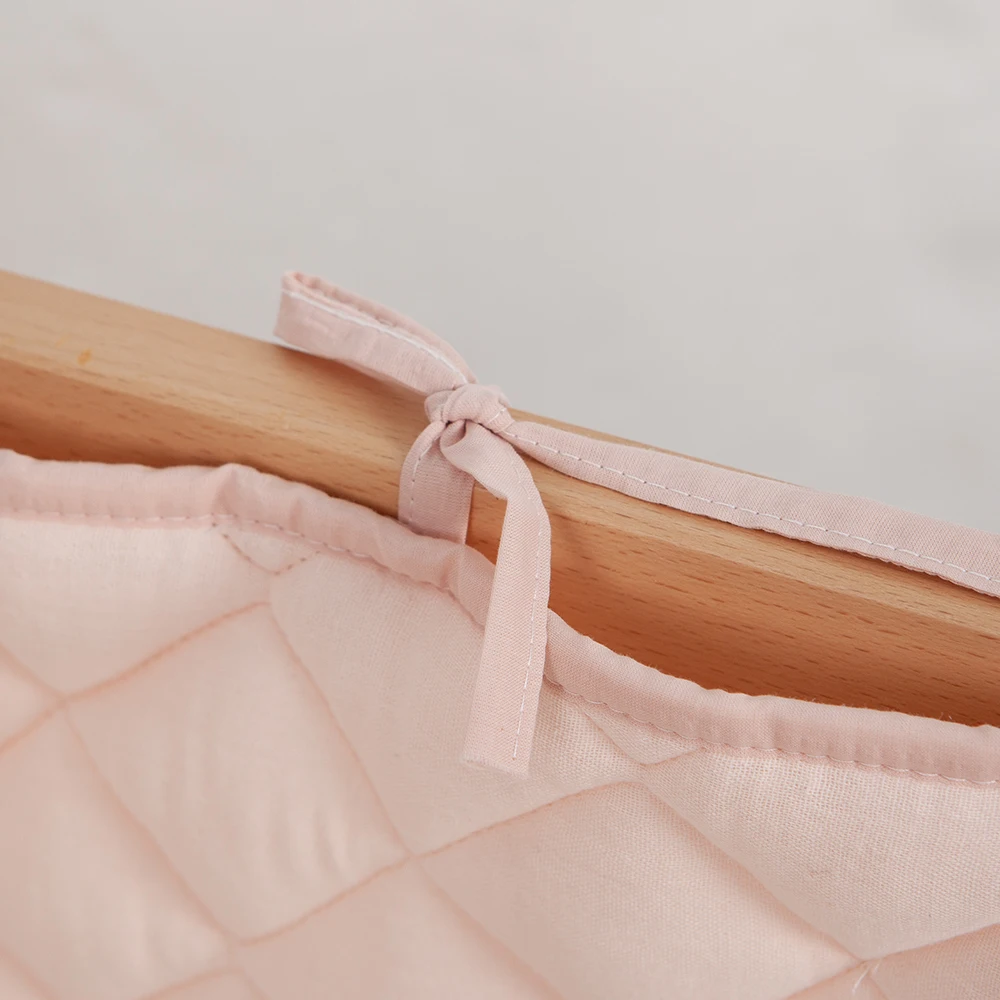 Bumpers In The Crib Crepe Plaid One-Piece Cradle Cushion Baby Bed Bar Protection Beige Cotton Soft Sleeping Baby Bed Bumper