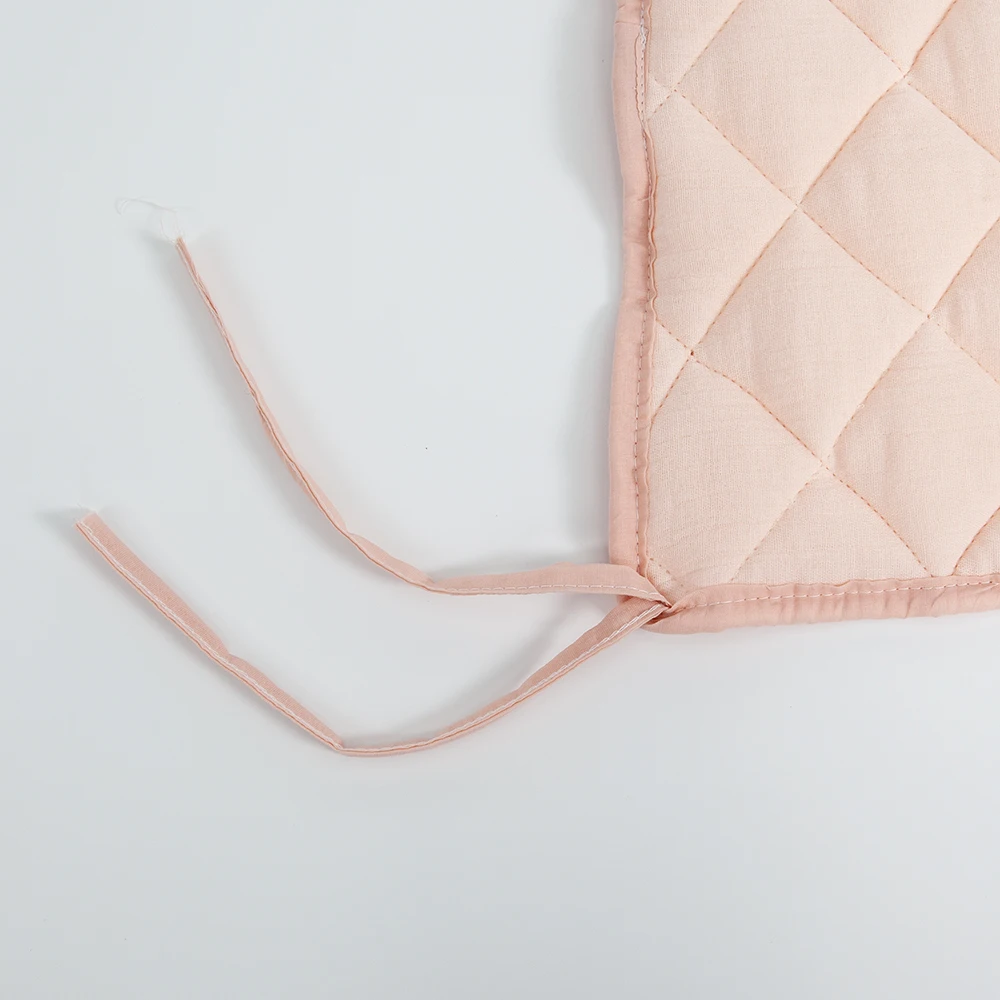Bumpers In The Crib Crepe Plaid One-Piece Cradle Cushion Baby Bed Bar Protection Beige Cotton Soft Sleeping Baby Bed Bumper