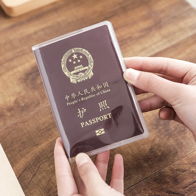 1pcs Passport Cover PVC Waterproof Case for Passport Wallet Business Credit Card Documents Holder Protective Pouch
