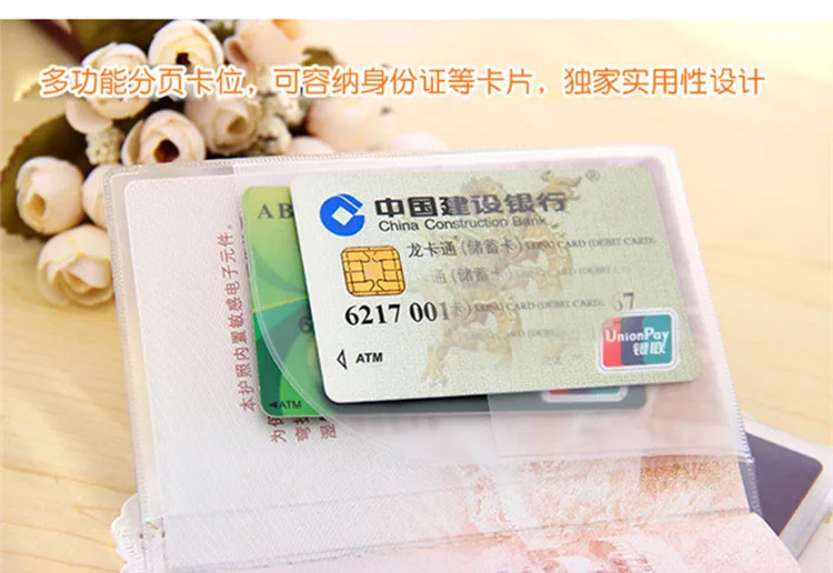 1pcs Passport Cover PVC Waterproof Case for Passport Wallet Business Credit Card Documents Holder Protective Pouch