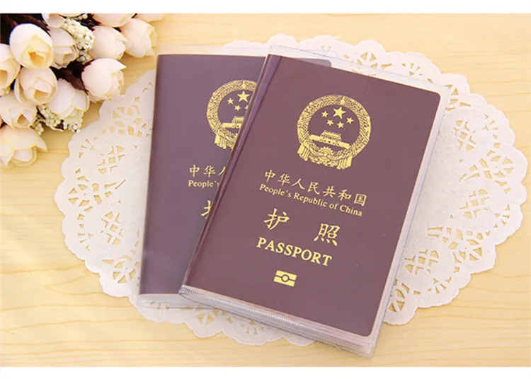 1pcs Passport Cover PVC Waterproof Case for Passport Wallet Business Credit Card Documents Holder Protective Pouch