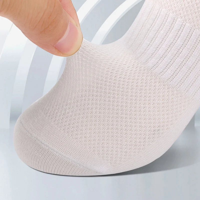 5 Pairs Plus Size38-47 Men Ankle Socks Breathable Cotton Sports Socks Mesh Casual Athletic Summer Thin Cut Short Sokken For Male