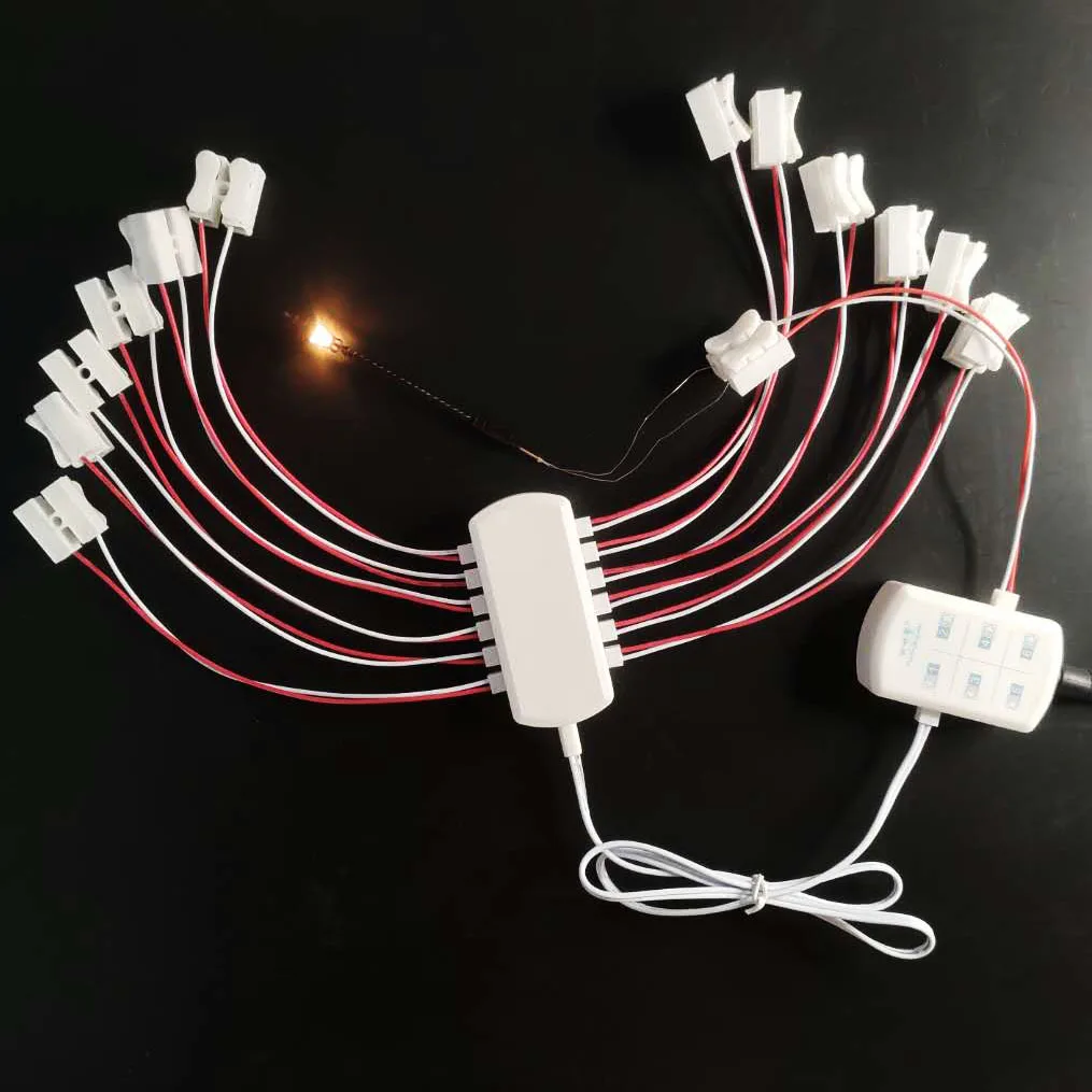 ON/OFF 3V/5V/12V AC/DC Wireless Remote Control Switch&Adapter/Power Supply with 6 Ports Output/Railway Layout/ Road Layout
