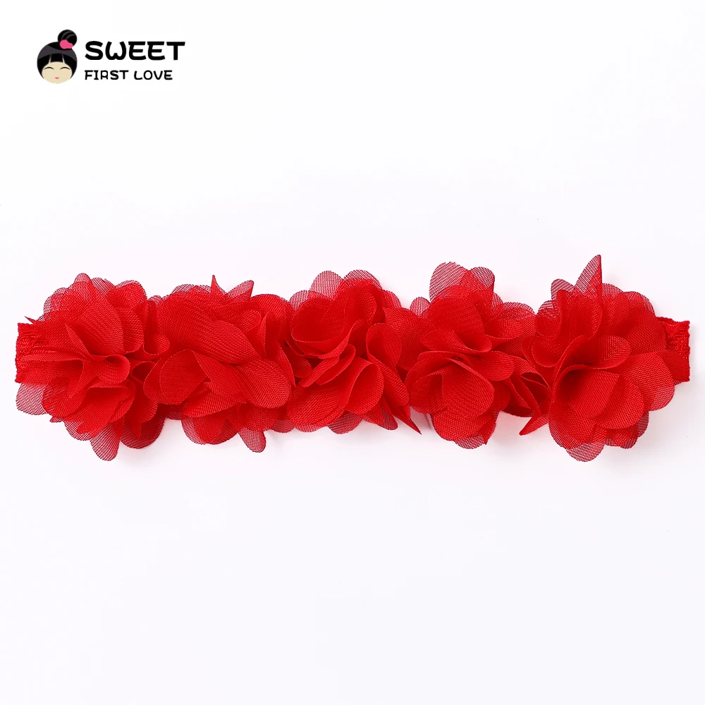 Pink Baby Flower Headband Pink Chiffon Hair Bands Handmade DIY Headwear Hair Accessories for Kids Children Newborn Toddler