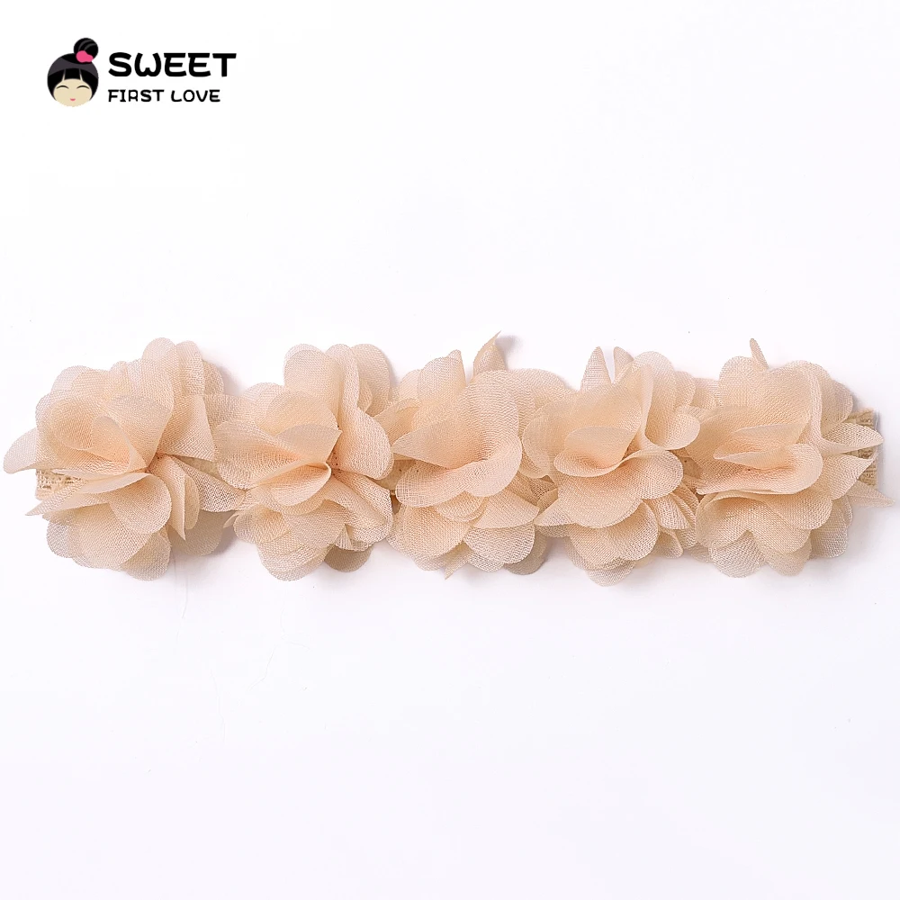 Pink Baby Flower Headband Pink Chiffon Hair Bands Handmade DIY Headwear Hair Accessories for Kids Children Newborn Toddler