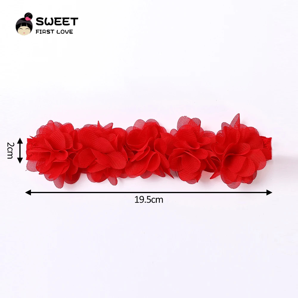 Pink Baby Flower Headband Pink Chiffon Hair Bands Handmade DIY Headwear Hair Accessories for Kids Children Newborn Toddler