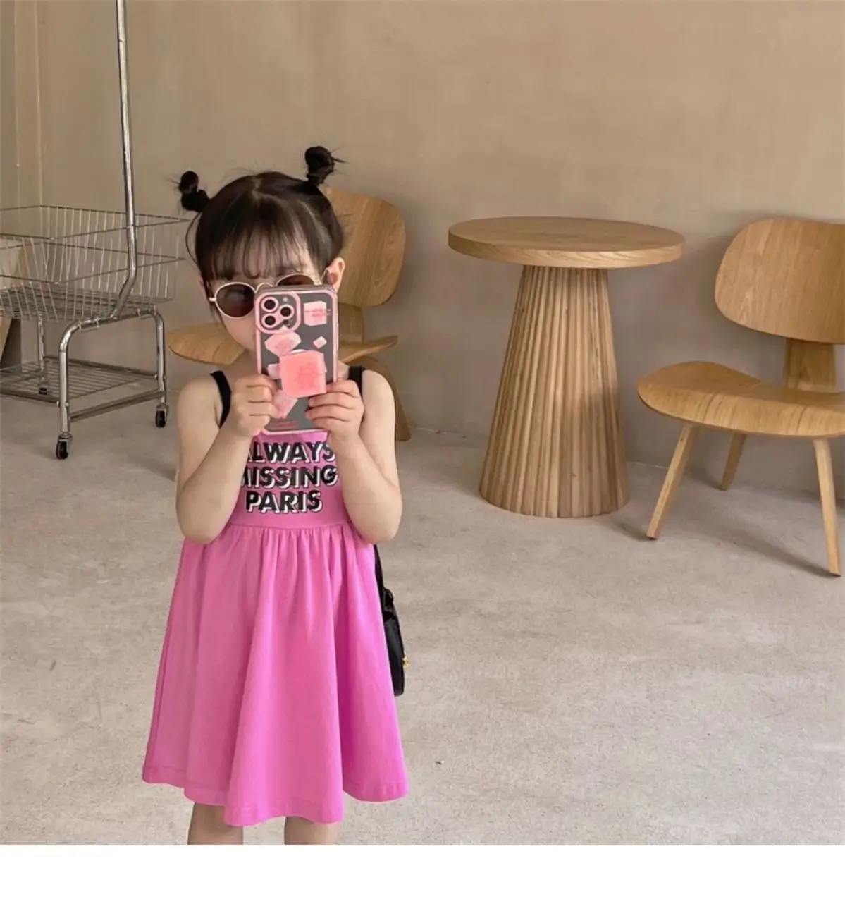 2026 Summer Girls Cute Print One Piece Suspender Dress Casual Design