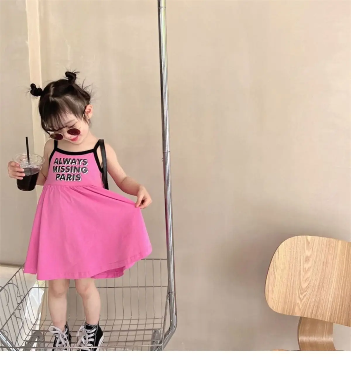2026 Summer Girls Cute Print One Piece Suspender Dress Casual Design