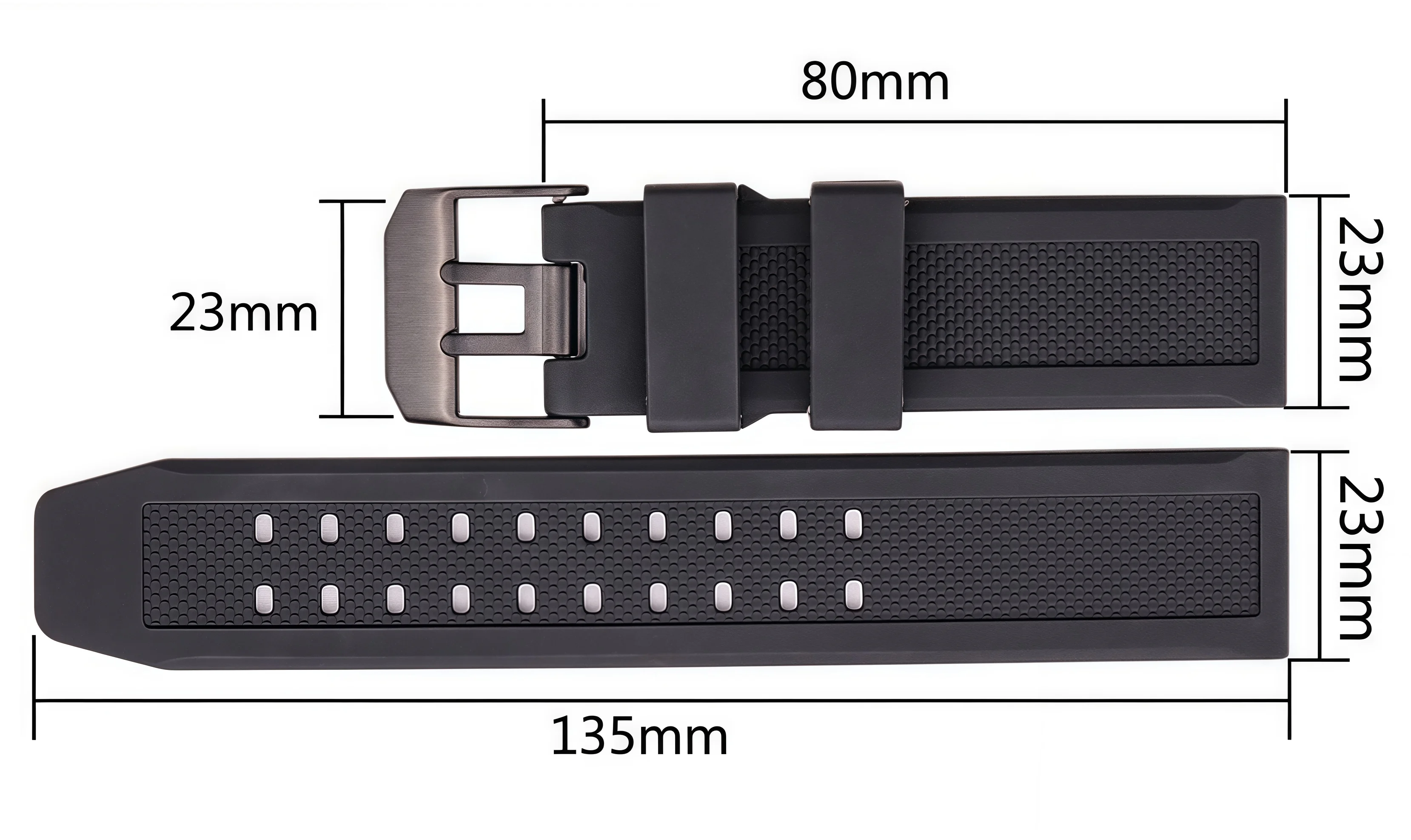 Rubber Watch Band for Luminox 7251 3050 Silicone Strap Men Black Watchband 23mm