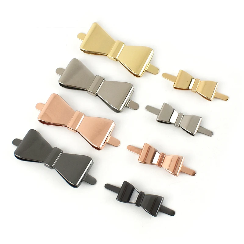 Deepeel 5/10Pcs Metal Bow-knot Buckles Shoes Handbag Leather Crafts Decor Label Buckle for DIY Hardware Sewing Accessories