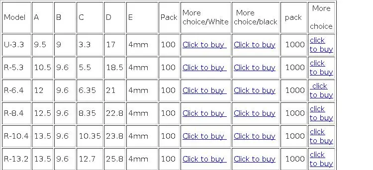 100PCS 16mm R-Type Nylon Cable Clamp 5/8' Black R-Type Cable Clamp Cable Clips Free Shipping R-3.3 5.3 6.4 8.4 10.4 13.2 16
