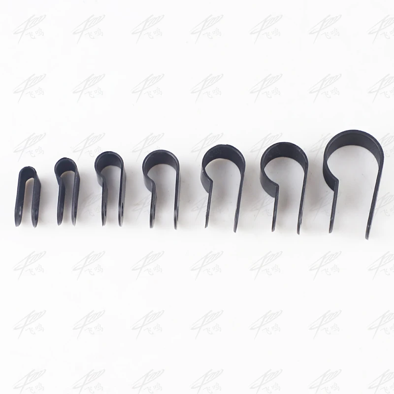 100PCS 16mm R-Type Nylon Cable Clamp 5/8' Black R-Type Cable Clamp Cable Clips Free Shipping R-3.3 5.3 6.4 8.4 10.4 13.2 16