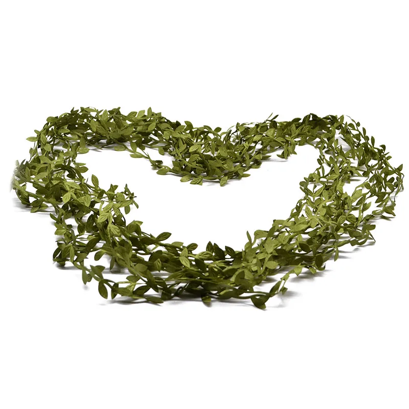 10 Meter Silk Leaf-Shaped Handmake Artificial green Leaves For Wedding Decoration DIY Wreath Gift Scrapbooking Craft Fake Flower