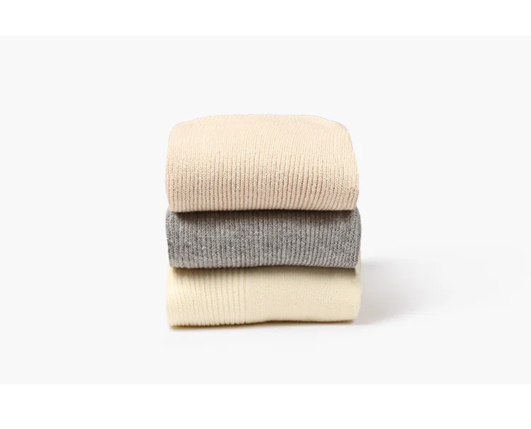 CHAOZHU  Japanese Korean High School Girls High Socks Loose Solid Colors Double Needles Knitting Cotton Long Socks For Women