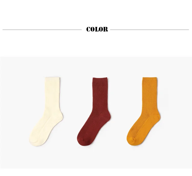 CHAOZHU  Japanese Korean High School Girls High Socks Loose Solid Colors Double Needles Knitting Cotton Long Socks For Women