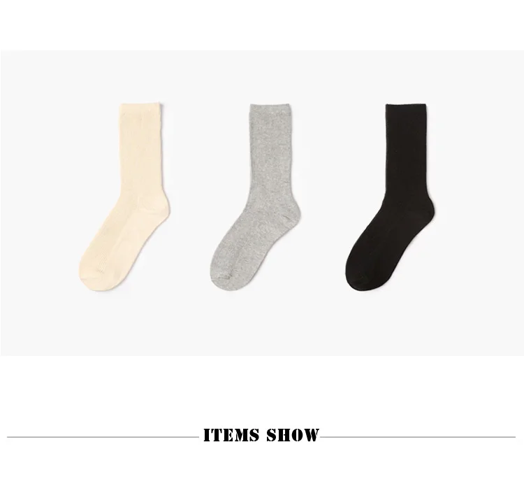 CHAOZHU  Japanese Korean High School Girls High Socks Loose Solid Colors Double Needles Knitting Cotton Long Socks For Women