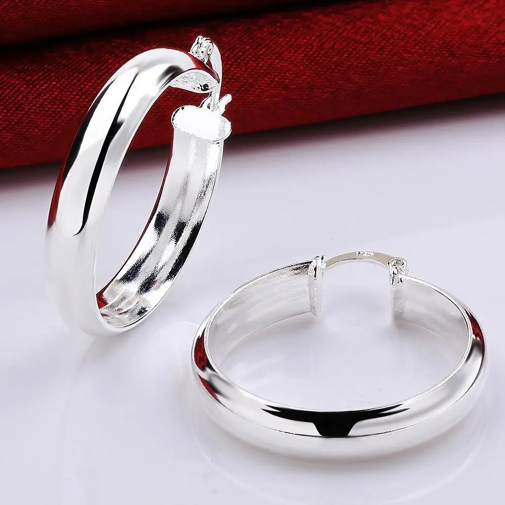 fashion 925 Sterling silver Round women lady beautiful wedding High quality Earring Jewelry factory price 