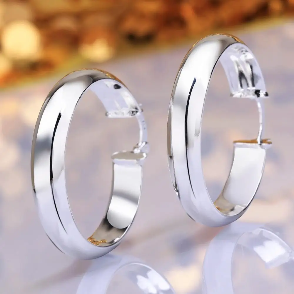 fashion 925 Sterling silver Round women lady beautiful wedding High quality Earring Jewelry factory price 