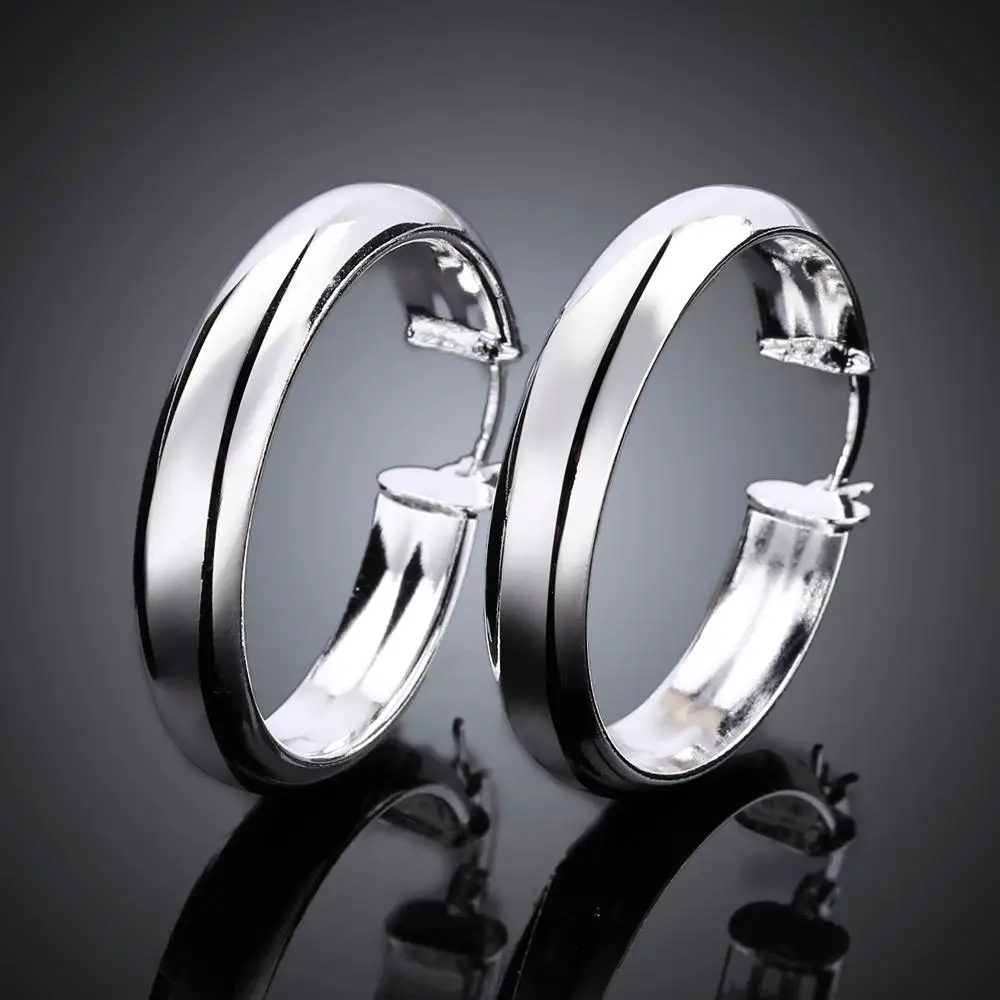 fashion 925 Sterling silver Round women lady beautiful wedding High quality Earring Jewelry factory price 
