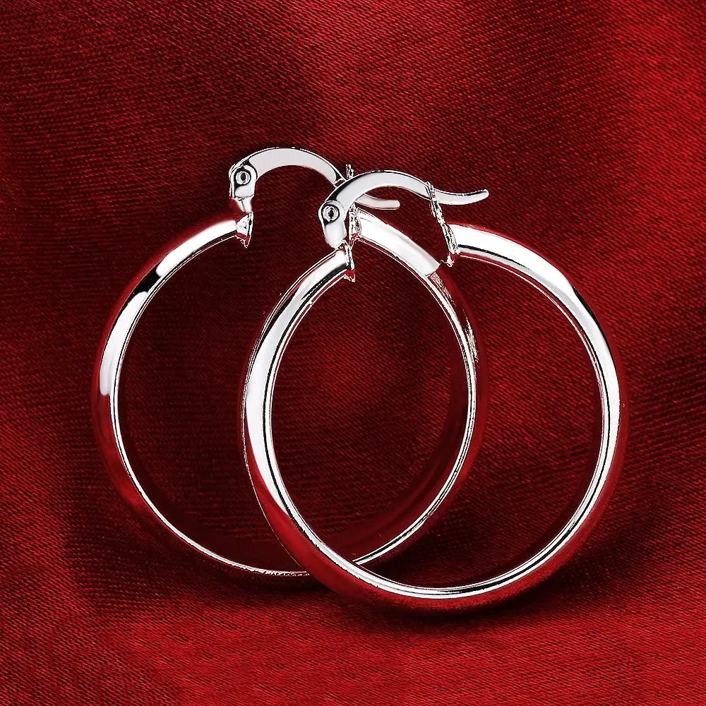 fashion 925 Sterling silver Round women lady beautiful wedding High quality Earring Jewelry factory price 