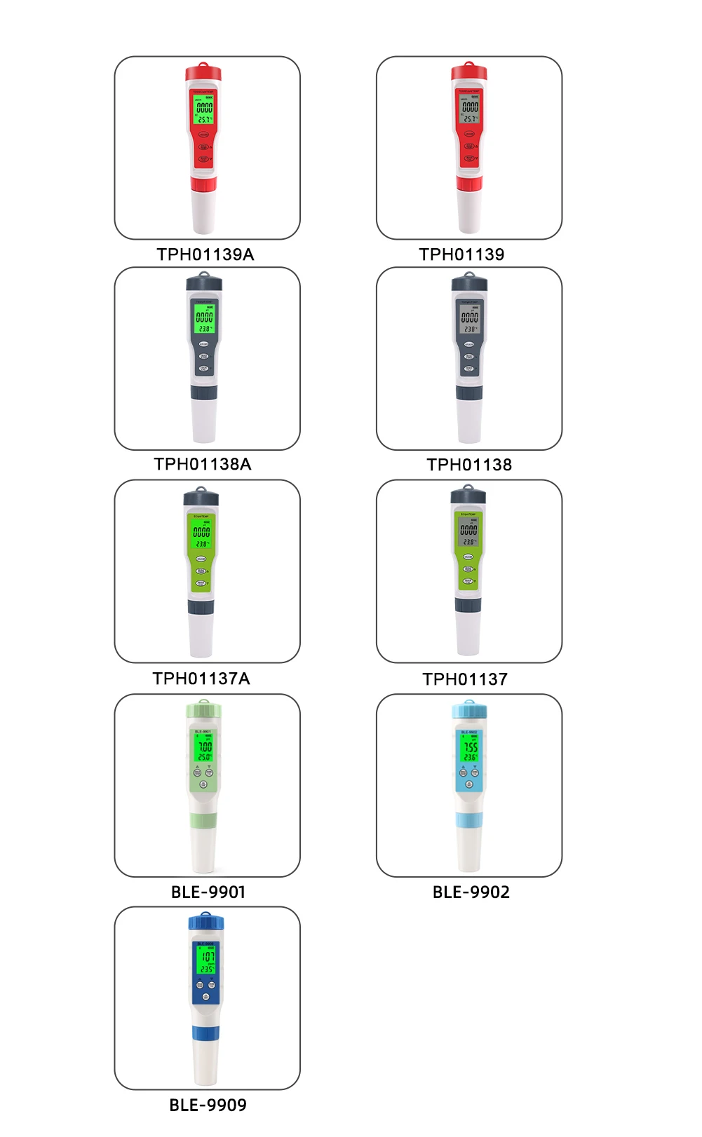 Yieryi New TDS PH Meter PH/TDS/EC/Temperature Digital Water Quality Monitor Tester for Pools, Drinking Water, Aquariums