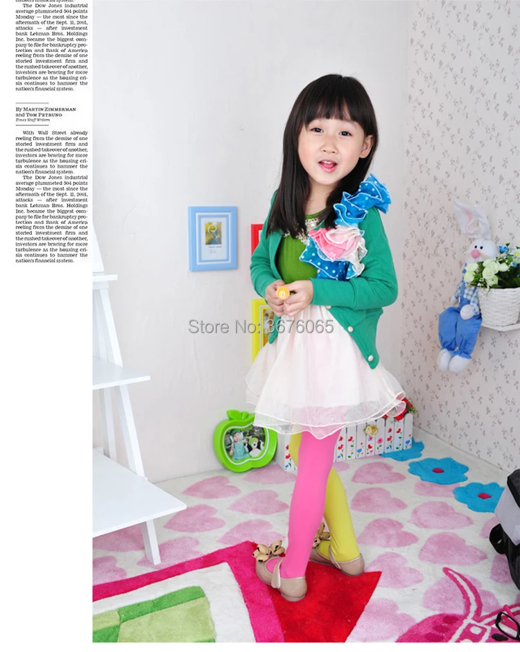 Girls Candy Color Tights for Baby Kids Cute Velvet Pantyhose Contrast Combination Color Girl Spring/Autumn Warm Dance Stockings