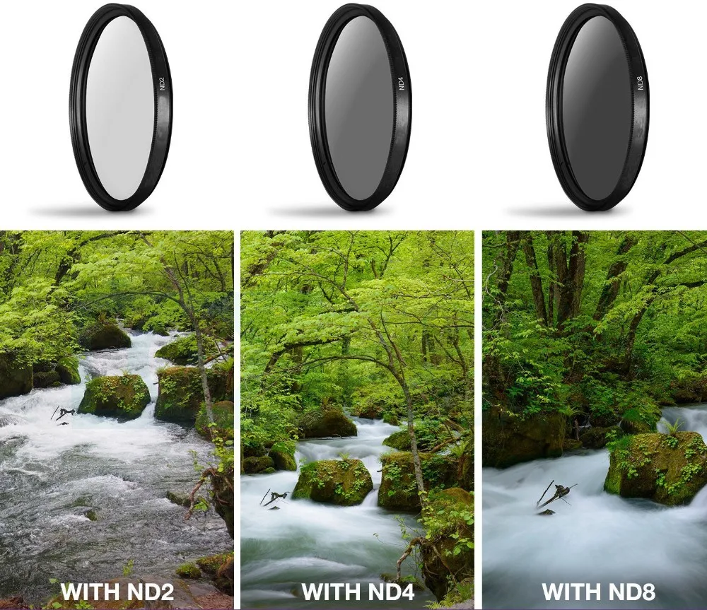 ND Filter Neutral Density ND2 ND4 ND8 Filtors 49MM 52MM 55MM 58MM 62MM 67MM 72MM 77MM 37MM 43MM 46MM for Canon Nikon Sony Camera