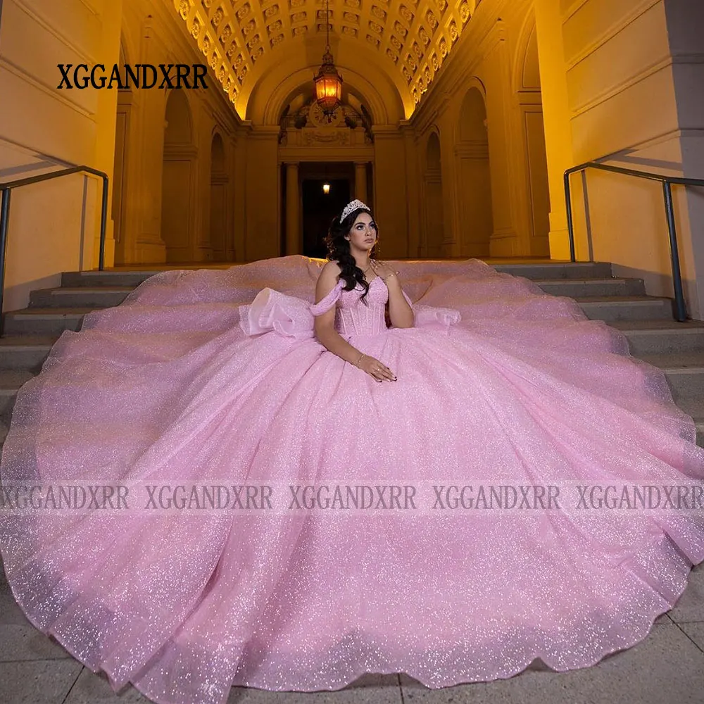 Customized Yellow Quinceanera Dresses 2025 V Neck Lace Appliques Sweet 16 Dress with Bow Birthday Ball Gown Vestidos De 15 Anos