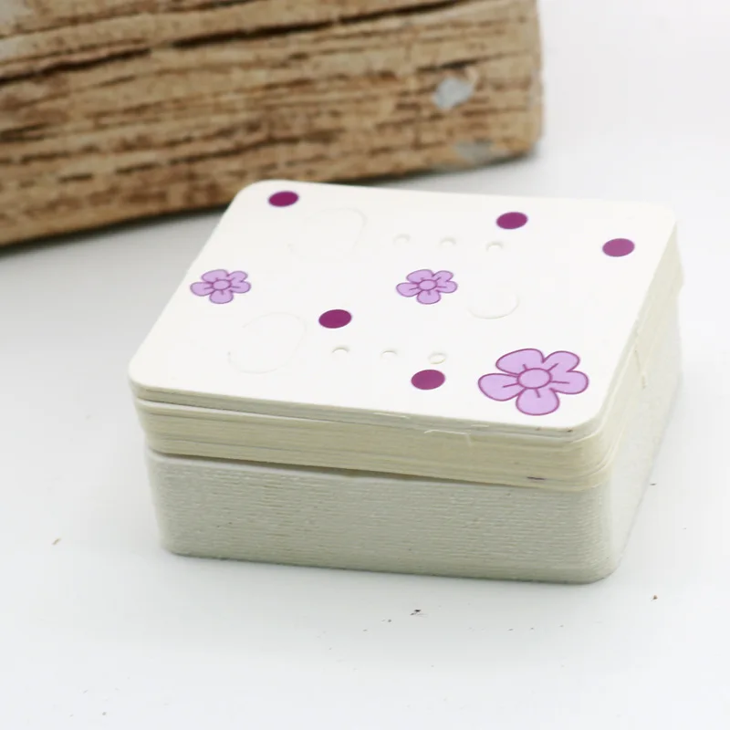 50pcs/lot 3.8x4.8cm Blank Kraft Paper Earring Display Cards Earring Package Hang Tag Card for DIY Ear Studs Jewelry Display Card