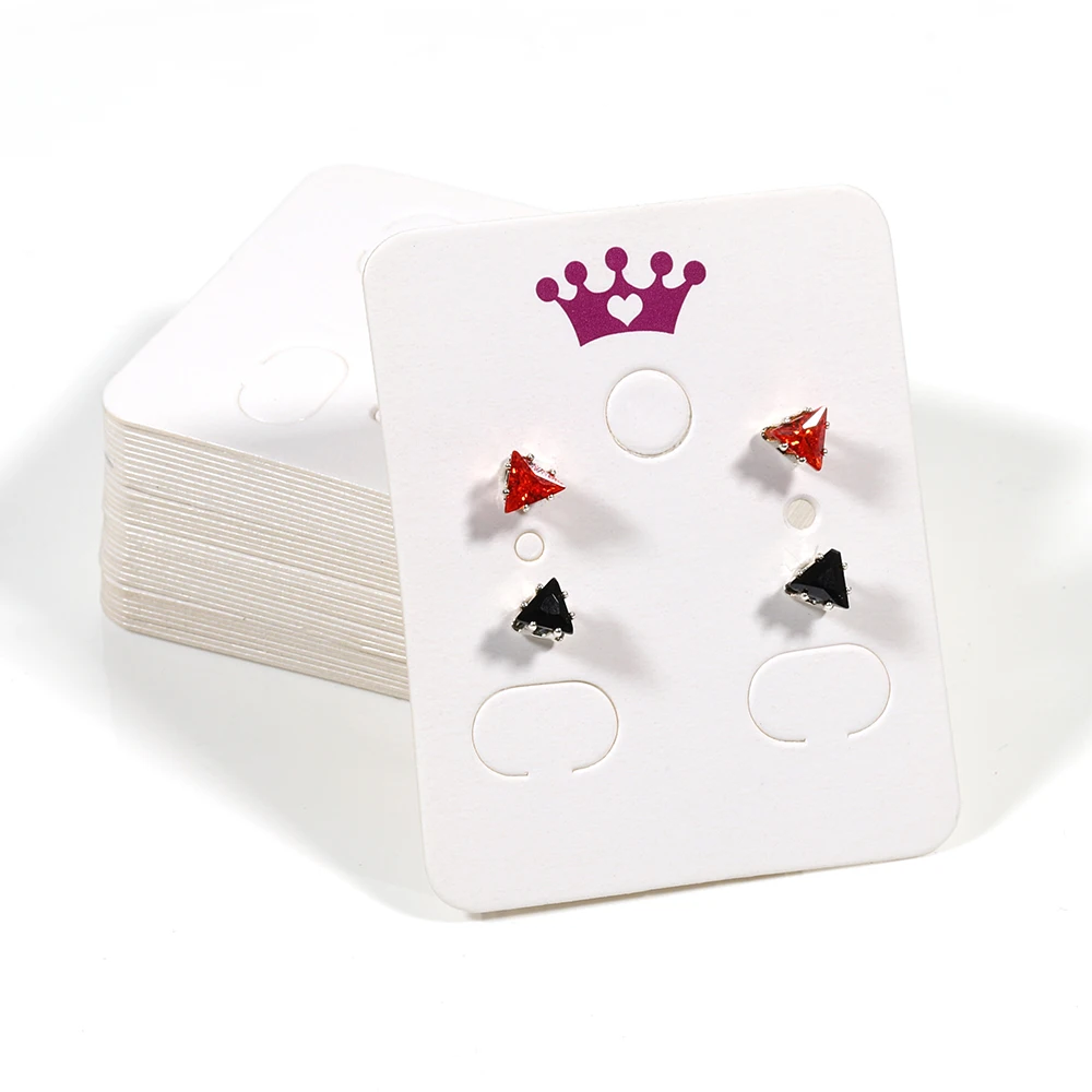50pcs/lot 3.8x4.8cm Blank Kraft Paper Earring Display Cards Earring Package Hang Tag Card for DIY Ear Studs Jewelry Display Card